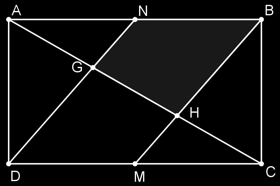 A área do triângulo EBF é a quarta parte da área do triângulo ABC, ou seja, 3cm 2, pois EF é base média deste. A área do triângulo FGC é a terça parte do triângulo DCF, ou seja, 2cm 2, pois DG = 2GF.