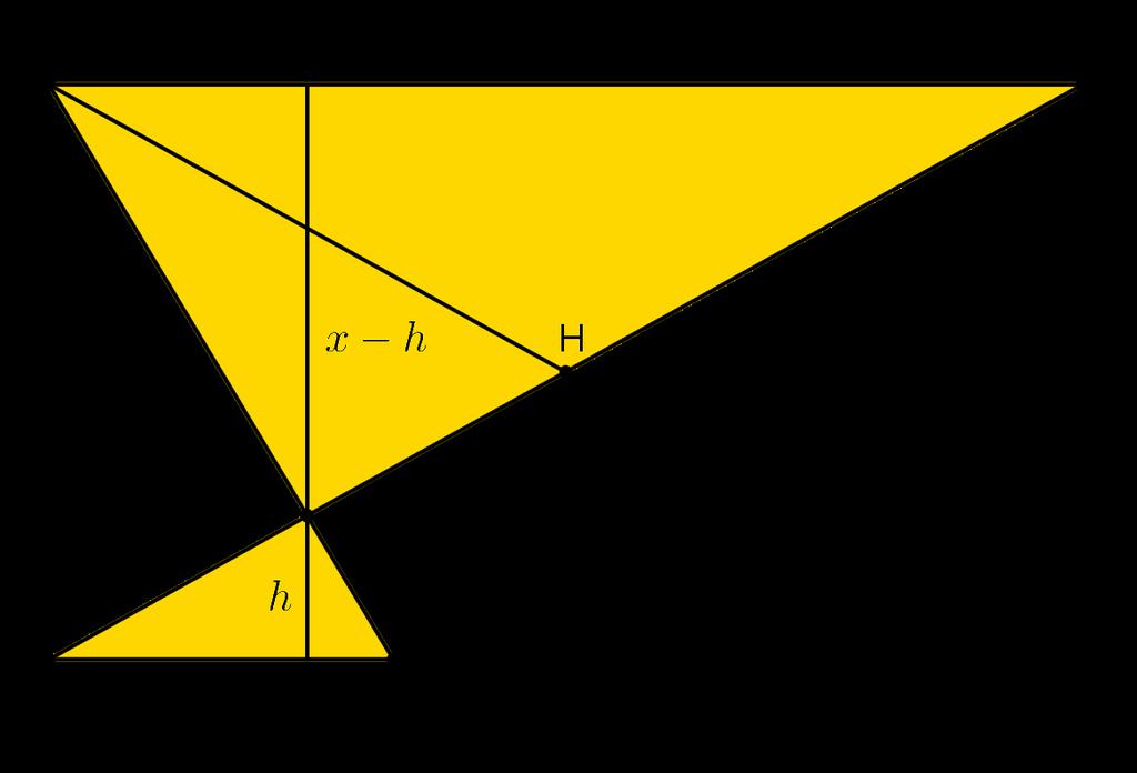 Como os triângulos BIC e FIA são semelhantes, temos: b 3 b h x h = 3h = x h h = x 4.