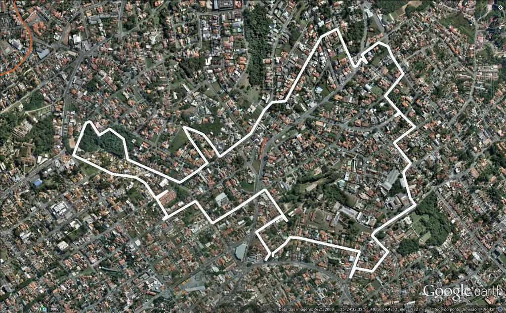 Mapa da caminhada (sentido de percurso: horário * extensão total = 6,8 km)