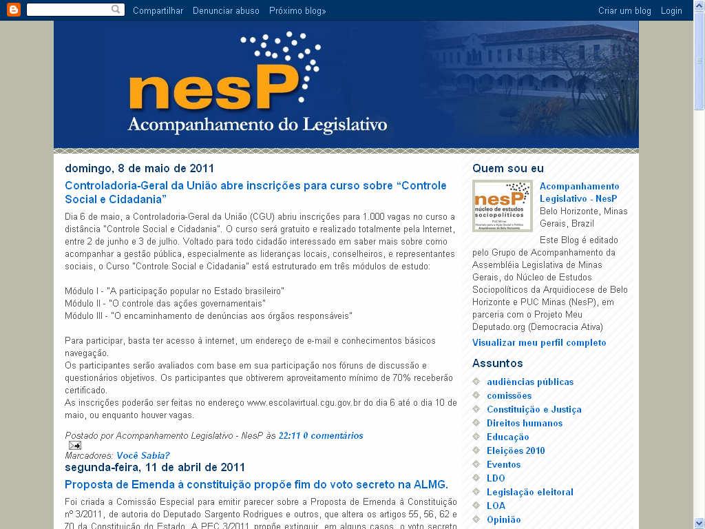 br/nesp/legislativo) Envio regular de notícias e informações para mailing