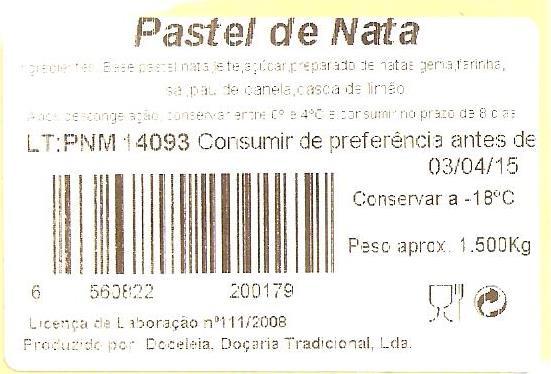 6. Rotulagem Pode-se observar na figura 7 uma etiqueta de um dos produtos produzidos na Doceleia, antes das alterações impostas pelo Regulamento (EU) n.º 1169/2011 de 25 de Outubro de 2011.