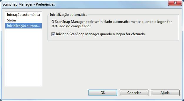 Quando o ícone do ScanSnap Manager não for exibido Exibindo o ícone do ScanSnap Manager 1. Inicie o ScanSnap Manager. Windows 10 Selecione o menu [Iniciar] [ScanSnap Manager] [ScanSnap Manager].