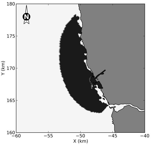 malha é grosseira (e.g., nas partes norte e sul do domínio de cálculo) e onde os sedimentos poderão ser muito diferentes dos considerados (e.g., estuário do Douro).