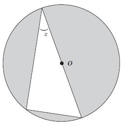13 Na figura está representado um triângulo inscrito numa circunferência de centro O e raio igual a 1 Um dos lados do triângulo é um diâmetro da circunferência Qual das expressões seguintes