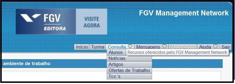 2.3 - Consulta Expande uma lista contendo vários submenus, cujas funcionalidades estão expostas a