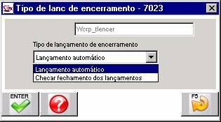 Para realizar o lançamento de encerramento, deve-se acessar o Módulo Contabilidade => Processamentos => Lançamento de