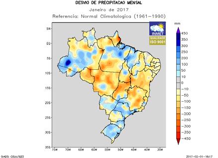 Na Região do Matopiba, houve significativa diferença na distribuição espacial das chuvas, resultando em áreas com anomalias positivas e negativas em um mesmo estado.