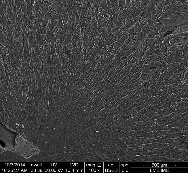 ISSN 1516-392X (a) (b) (c) (d) Figura 1.Micrografias obtidas por MEV da resina epóxi (a) e dos compósitos reforçados com 10 (a), 20 (b) e 30% (d) em volume de fibras.