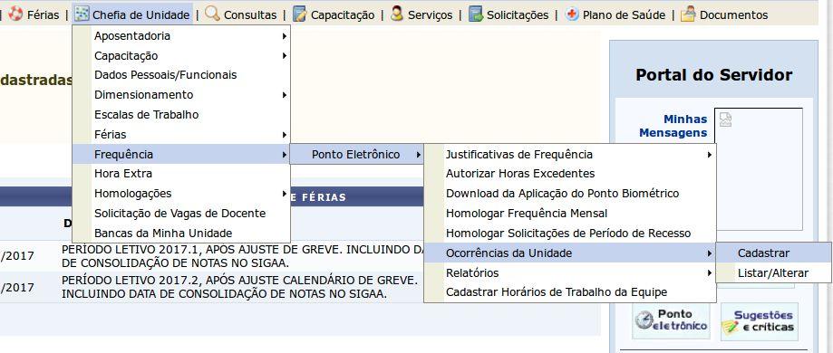 2. Registro de ponto eletrônico em aberto do dia anterior O ponto em aberto ocorre quando o servidor deixar de registrar a sua presença no sistema eletrônico.