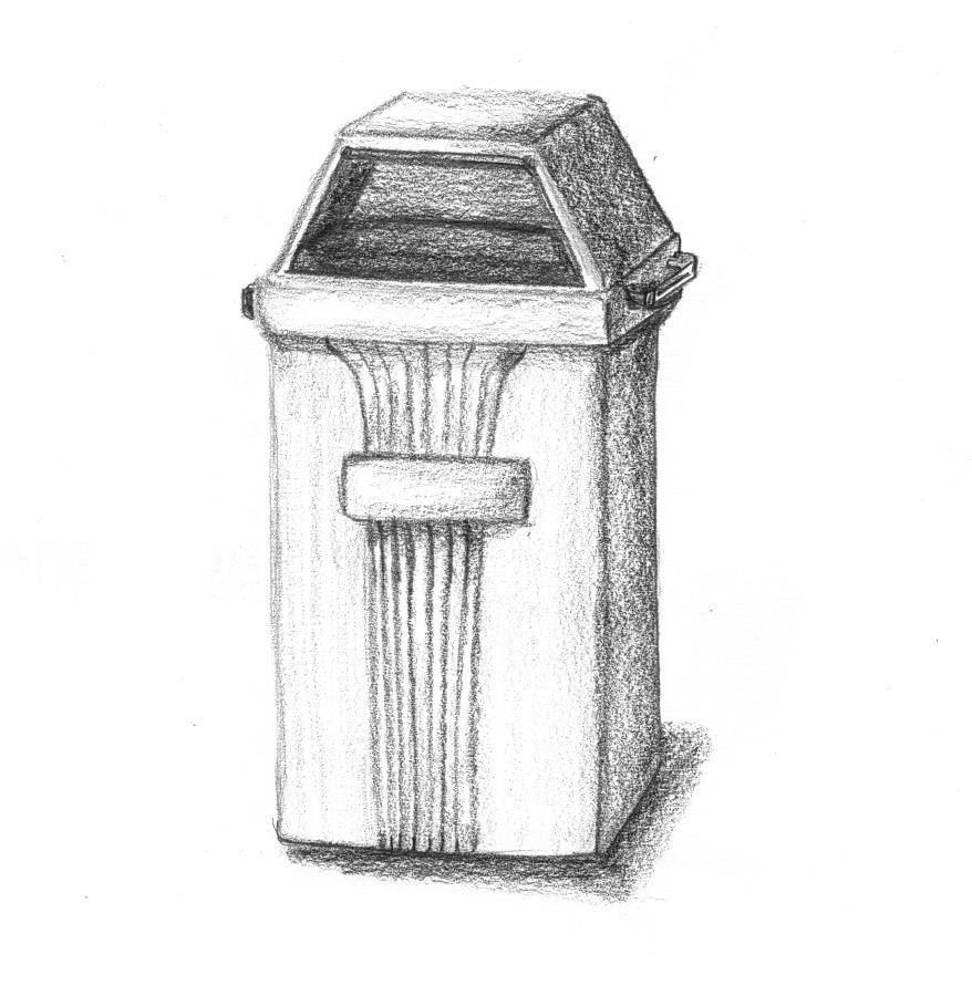 PS/UEG 2017/2 Prova de Habilidade Específica - Caderno I 7/9 Questão 3 Desenho de Memória (10 pontos) A caixa de lixo, nas suas mais variadas formas, serve para o descarte de lixo.