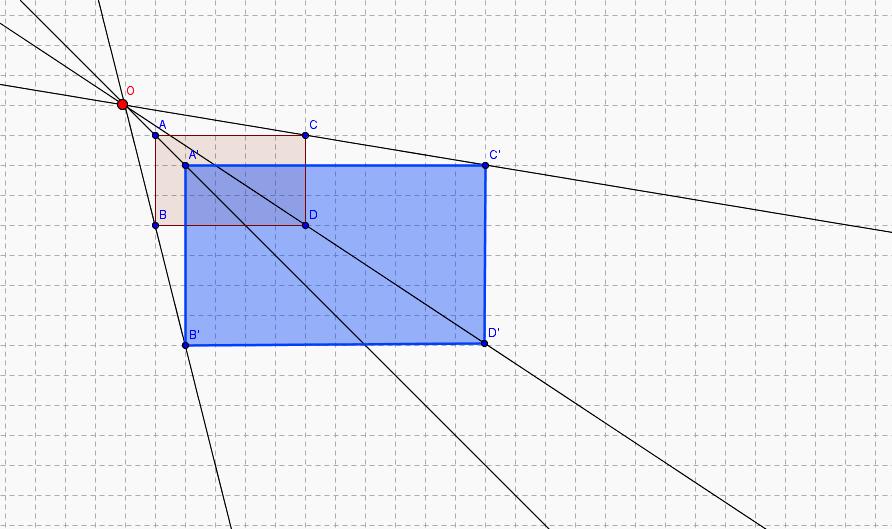 . O retângulo [ ABCD ] tem por imagem [ ' B' C' D' ] A,.. Marca o centro da semelhança.... Resposta r,.