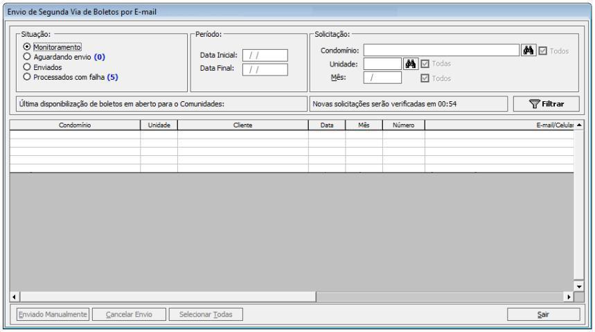 f) Após a geração dos Boletos, acesse o Cond21Boleto para que os Boletos visualizados sejam enviados para o Site.