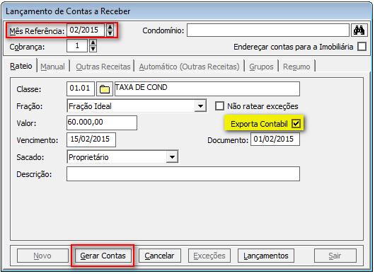 1. Melhoria no processo de visualização de lançamentos exportados ao Group Contábil - Novo parâmetro Integração Contábil nas telas de Consultas.