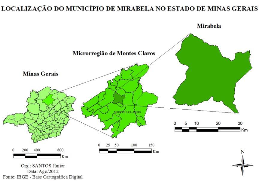 Figura 01: Localização do Município de Mirabela MG.