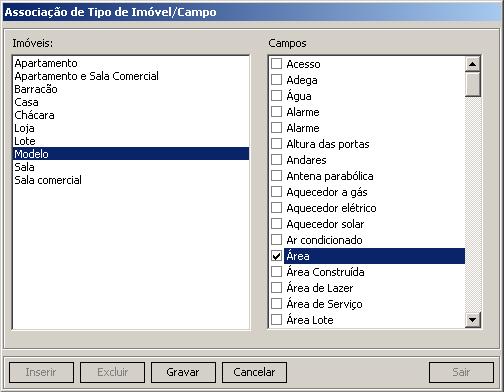 esse campo associado. Cadastro de empresa: 1- Acesse o menu: Cadastros/ Imóvel/ Tipo Imóvel/Campo. 2- Clique no botão Alterar.