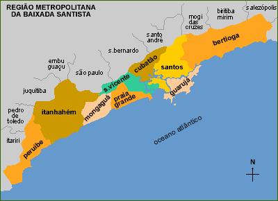 Região Metropolitana da Baixada Santista - RMBS Área Territorial - 2.422 km² (<1% da superfície do estado). Demografia 1.