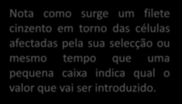 Introdução de Séries de Dados Dados Repetidos Nota como surge um filete cinzento em torno das células