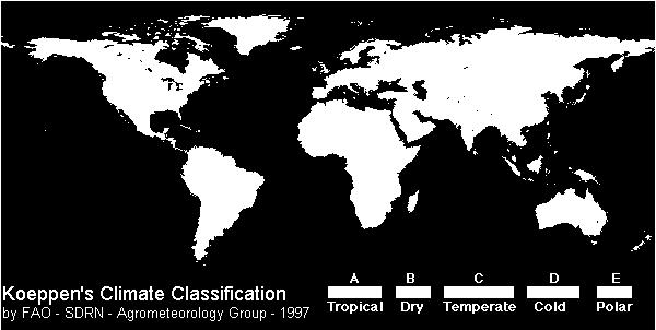 macro-clima de grandes áreas, devido aos fatores geográficos, como a latitude, altitude, correntes oceânicas,