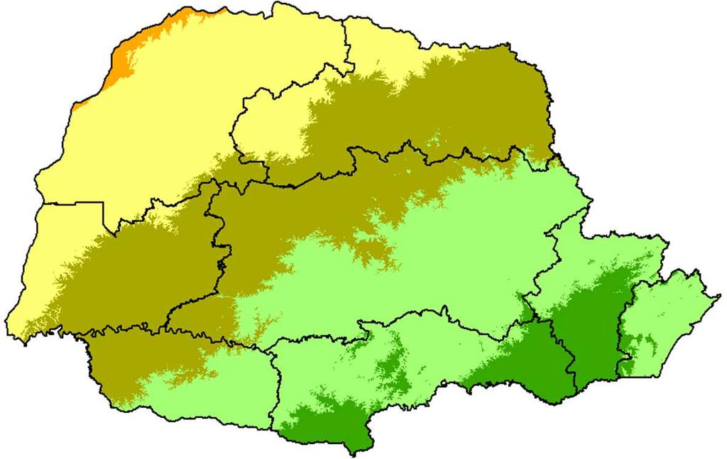 Observa-se que em cada mês os índices se alteram nas diversas regiões do estado, de acordo com o relevo e latitude.