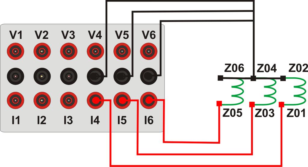 1.2 Bobinas de Corrente Figura 1 Para estabelecer a conexão das bobinas de corrente, ligue os canais de corrente I4, I5 e I6 aos pinos Z01, Z03 e Z05 do terminal do relé e conecte
