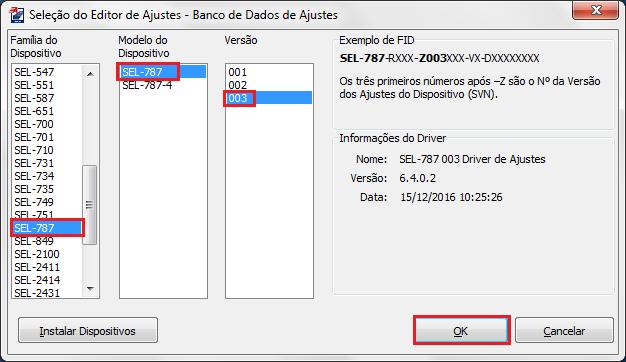 Status > FID. Figura 6 Em seguida o Part Number deve ser ajustado.