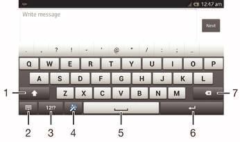 Usando o teclado virtual 1 Alterar a opção de maiúscula/minúscula do caractere e ligar o caps lock. Para alguns idiomas, essa tecla é usada para acessar caracteres extras no idioma.