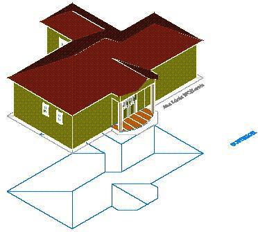 5. DESENHO ARQUITETÔNICO PLANTA DE COBERTURA 5.1. Planta de cobertura Planta de cobertura é a projeção horizontal da face superior externa de uma casa. A escala mínima exigida é 1:100.