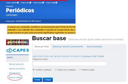 Exercício pratico... Como encontrar as bases de dados? www.periódicos.capes.gob.