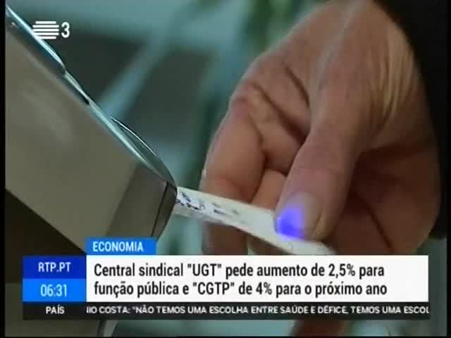 A UGT quer aumentos de 2,5%.