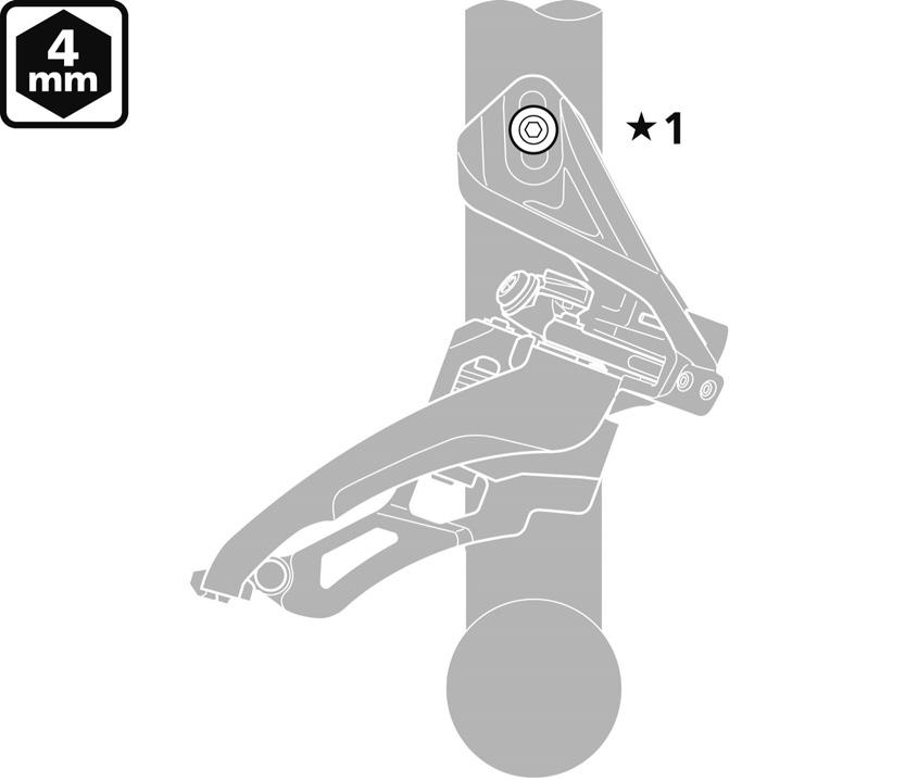 INSTALAÇÃO Tipo montagem direta (FD-M9000/M8000/M672/M612) Side swing 1. Fixe temporariamente o câmbio dianteiro ao quadro. 2.