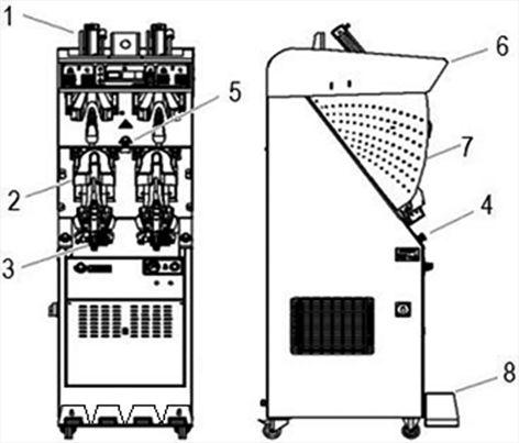 zona. Figura 10: Máquina automática de aplicar ilhós, rebites e adornos - detalhe da vista frontal realizados por dispositivo de acionamento bimanual, em conformidade com o item 12.