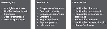 Figura 2 - Fatores que influenciam no desempenho profissional Fonte: Snell e Bohlander, 2010, p.