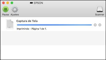 Como selecionar as opções de leiaute de impressão - Mac Como fazer o gerenciamento de cores - Mac Como verificar o estado da impressão - Mac Durante a impressão, você pode ver o progresso da tarefa