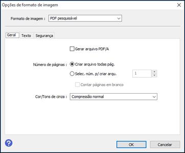 4. Clique em Pré-visualização e ajuste a área que pretende digitalizar, se necessário. 5. Selecione PDF pesquisável como a configuração de formato da imagem. 6.