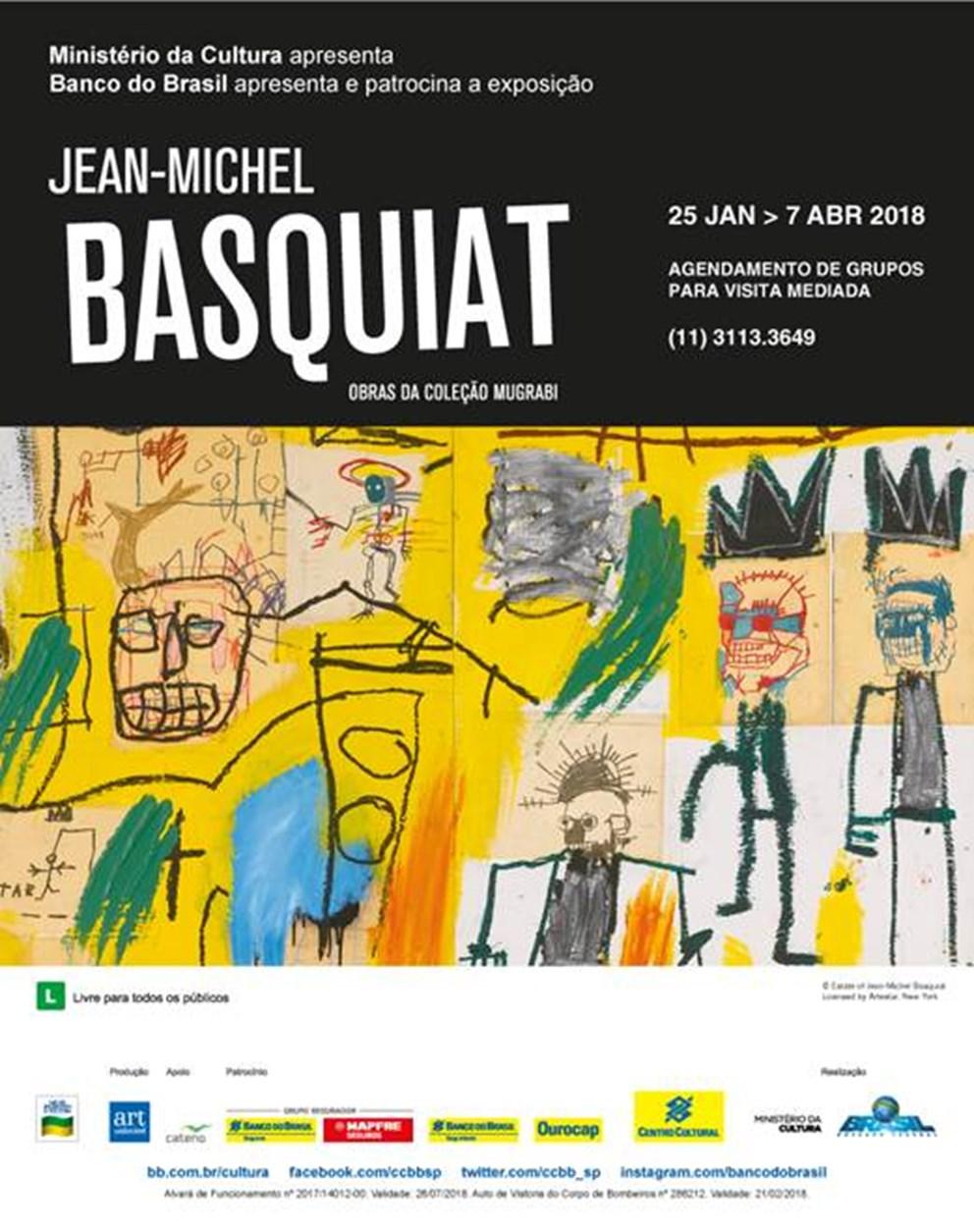 DIVULGANDO A partir do dia 25 de janeiro estará em cartaz no CCBB (São Paulo) a exposição Jean-Michel Basquiat - obras da coleção Mugrabi.