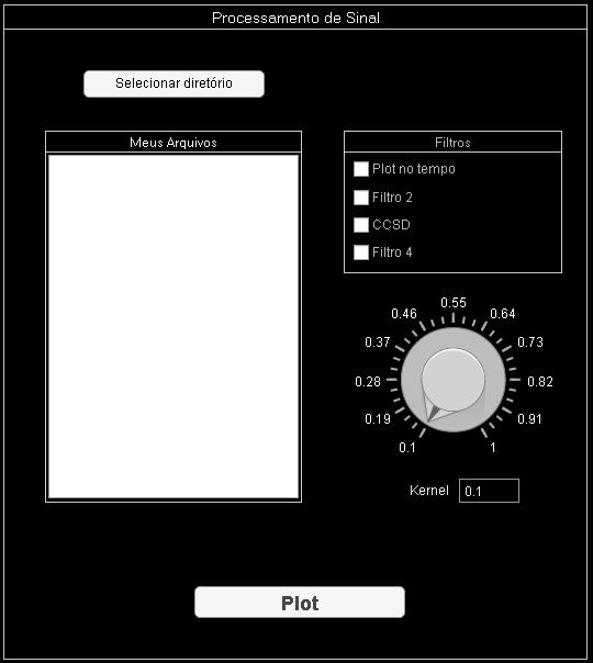 Figura 3. Interface Gráfica App Design 3. Resultados Neste estudo foi usado o banco de dados Massachusetts Eye and Ear Inrmary (MEEI) Voice and Speech.