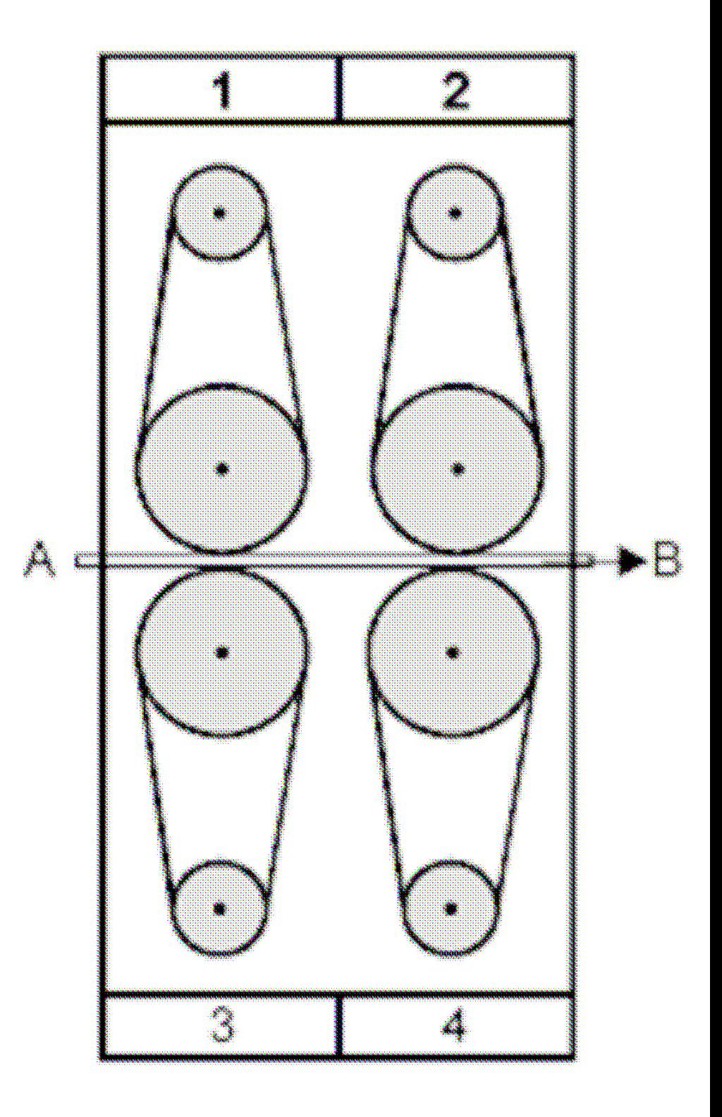 12) (ENEM) - Na preparação da madeira em uma indústria de moveis, utiliza-se uma lixadeira constituída de quatro grupos de polias, como ilustra o esquema ao lado.
