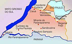 PONTAL DO PARANAPANEMA O Pontal do Paranapanema é uma região com 18844,60 km², que compreende 32 municípios do estado de São Paulo.