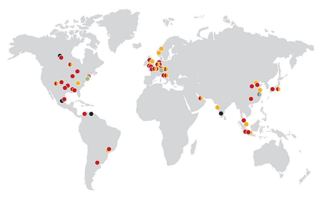 Sobre a Cabot Fábricas Escritórios de Vendas Afiliadas Headquarters Regional 43 Fábricas em 21 países, todos