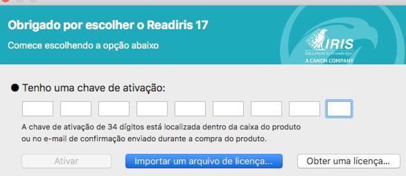 Preencha todos os campos obrigatórios e clique em Add File (Adicionar arquivo) na parte inferior da página. Selecione o arquivo de texto salvo. O nome do arquivo padrão é Readiris Activation.text. O local de armazenamento padrão é Desktop.