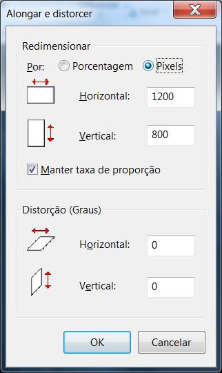 3 - Caixa Alongar e distorcer / Redimensionar Por: Pixels; 4