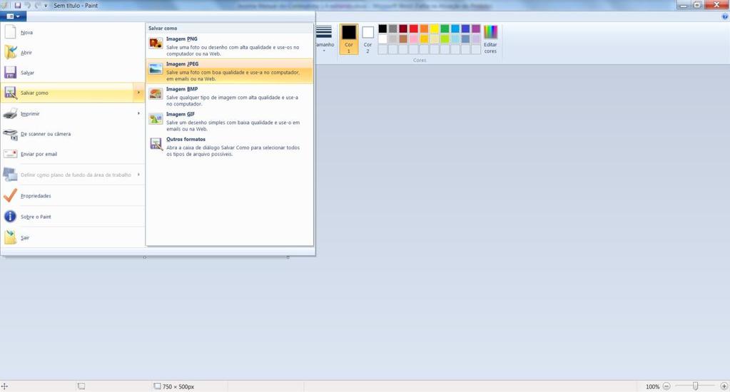 7 Salvar como (tipo JPEG ou GIF) Obs.