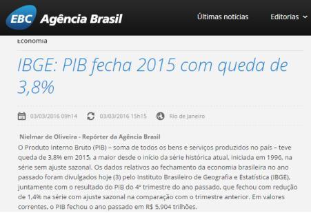 diminuição no PIB, pela quantidade de produtos produzidos a mais ou a menos. A inflação não influencia neste cálculo, é desconsiderada. PIB real, ex. 01, com aumento de produção.