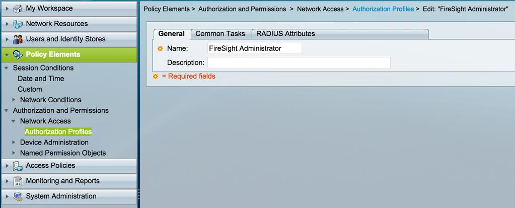 No ACS GUI, navegue aos elementos da política > à autorização e às permissões > aos perfis do acesso de rede > da autorização. Crie um perfil novo da autorização com um nome descritivo.