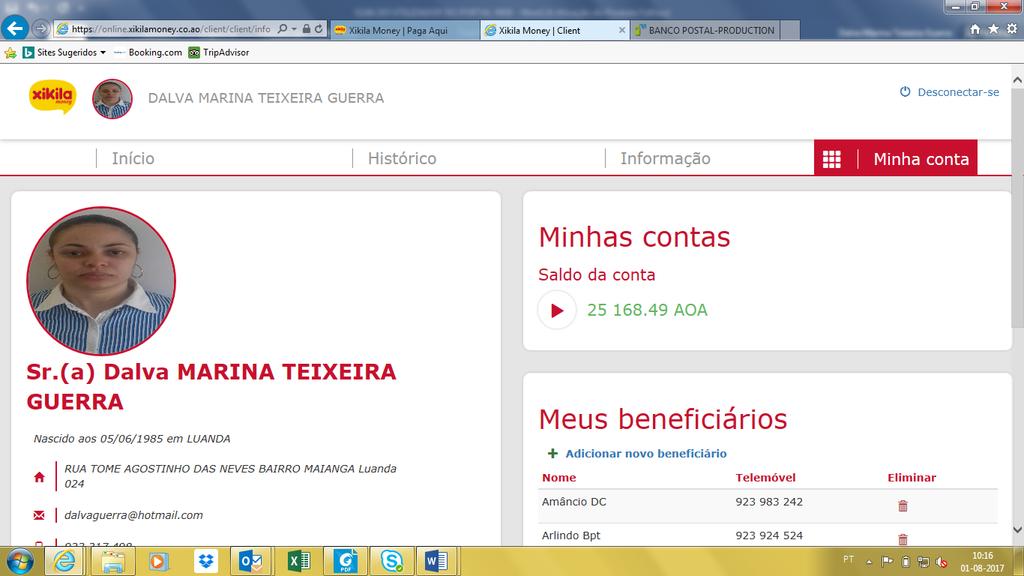 Clicando em Informação serás redireccionado para o site do Xikila Money, onde encontrarás