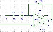 O circuito também utiliza um filtro passa-banda para ser mais sensível à frequência fundamental das palmas (1 a 3 khz).