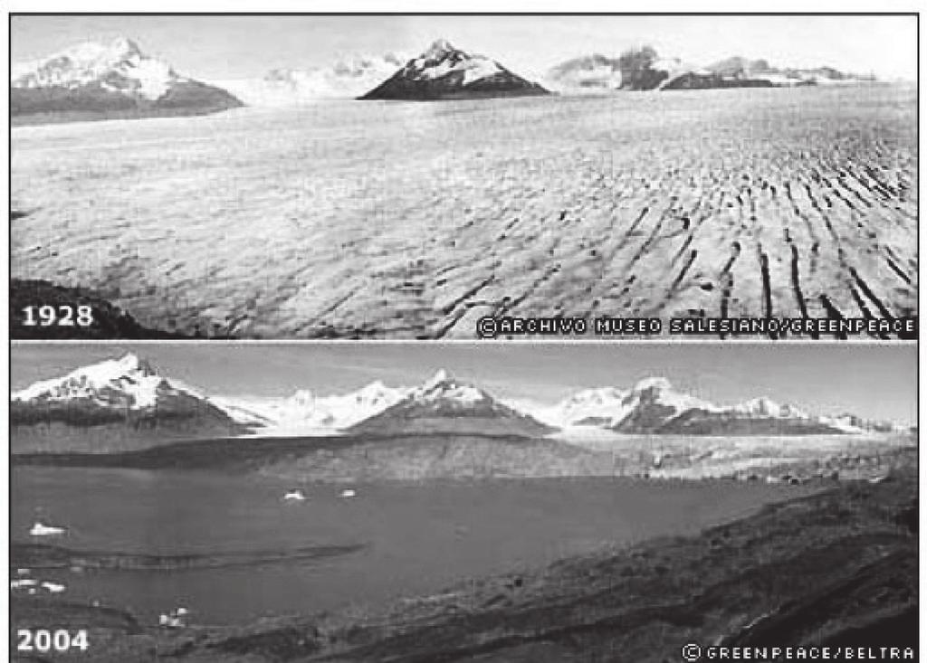(H058EFG_505) Observe as paisagens abaixo. Transformações na Paisagem Antártica Fonte: <http://imagens.google.com.