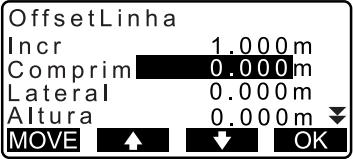 Onde: Incr: incremento pelo qual o deslocamento pode ser aumentado ou diminuído, usando as