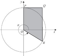 36. Na figura, está representado o círculo trigonométrico.