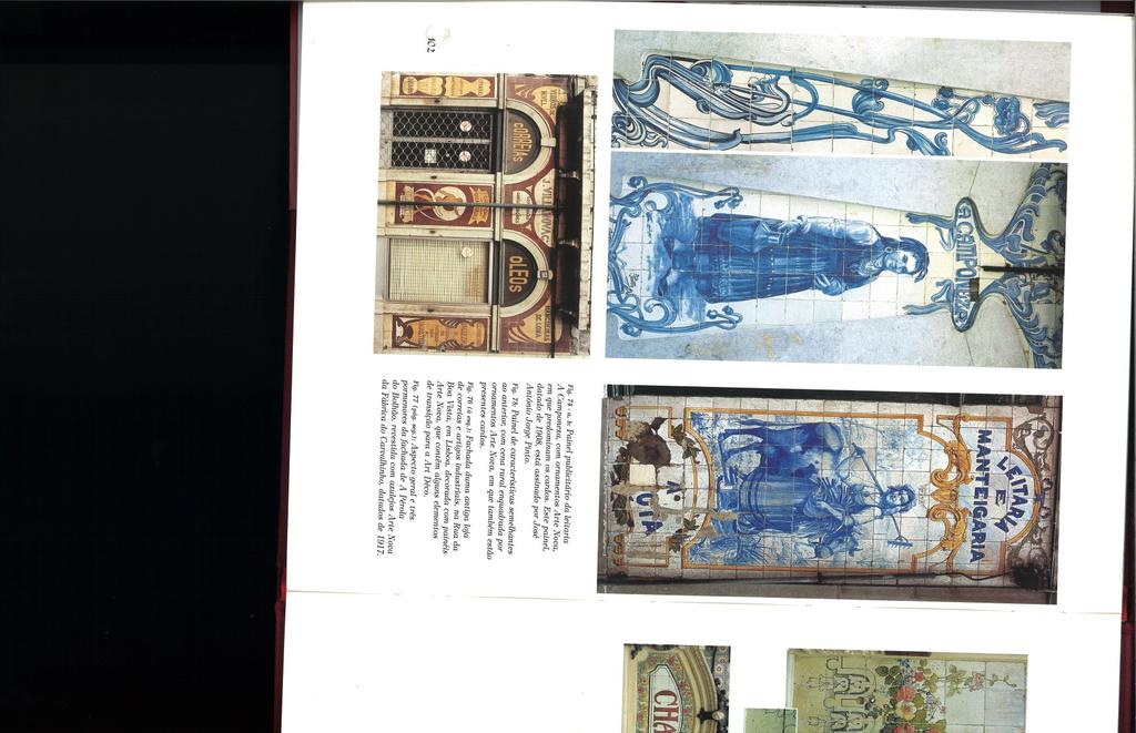 UM TESOURO DA NOSSA BIBLOTECA Reproduzem-se duas páginas com exemplos bem marcantes da beleza da arte azulejar em Portugal, no